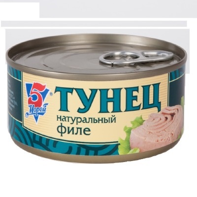 Консерва тунец натуральный филе 5-Морей