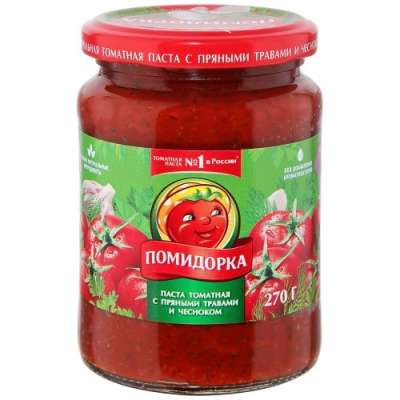 Томатная паста Помидорка 270г стекло