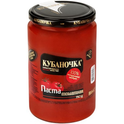 Томатная паста Кубаночка 750г стекло