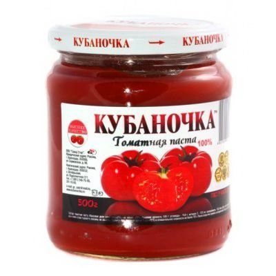 Томатная паста Кубаночка 500г стекло
