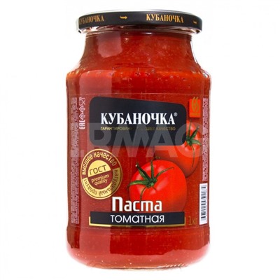Томатная паста Кубаночка 270г стекло