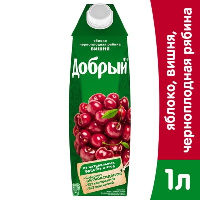 Добрый Вишня с экстратами рябины 1л (1х12)