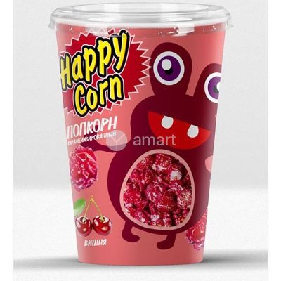 Попкорн Happy Corn вкус вишня стакан 85г (1х9)