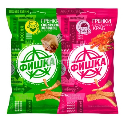 Сухарики Фишка в ассортименте 40г (1х45)