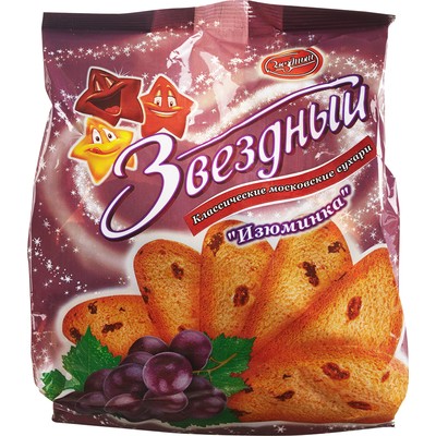 Сухарики Звёздные Изюм 350г (1х15)